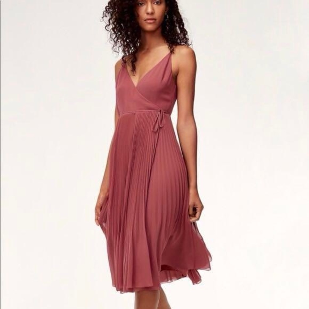 Aritzia Wilfred Beaune Midi Pleated Dress Size XS
